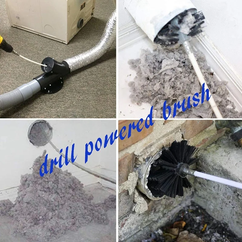 

Dryer Duct/Vent Cleaning Kit, Depilatory, Can Extend Up to 24 Feet, Synthetic Brush Head Chimney Brush