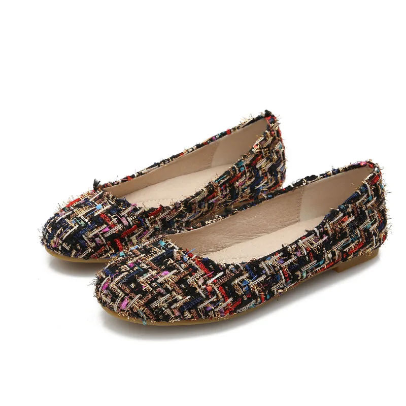 

Hjwsfdcai Hot Brand Flat Round Toe Women Shoes Fashion Casual Slip On Female Single Shoes Sweet Girl Lightweight Outdoor Shoes
