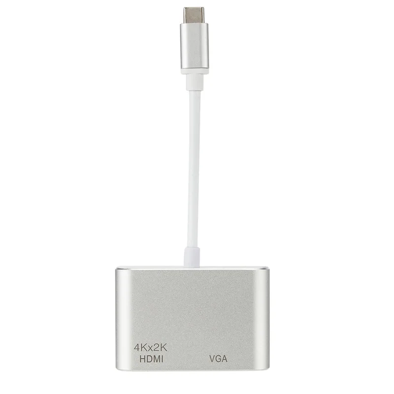 Type C To Hdmi Vga Video Cable Type-C Adapter Dock Hub Usb-C 4K Hd Converter For Phone Macbook Chromebook Laptop Mon |