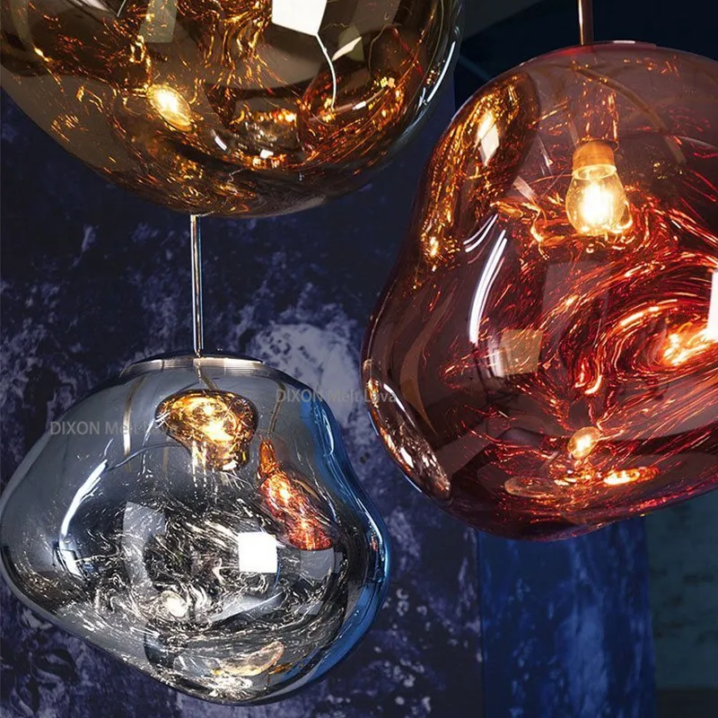 Современный Стеклянный светодиодный светильник потолочный DIXON Melt Lava люстра для