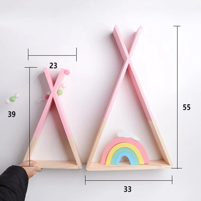 1 Pcs Wood Wall Storage Shelf Stacks Children Kids Living Room Decoration Frame DNJ998 | Дом и сад