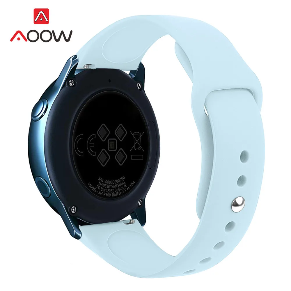 20 мм силиконовый спортивный ремешок для samsung Galaxy Watch Active 42 мм gear Sport S2 Amazfit bip для мужчин и женщин сменный Браслет