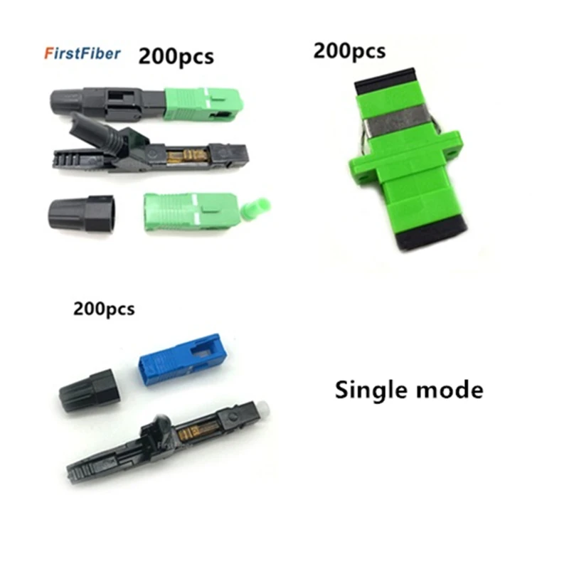 Содержимое 200 шт. SC APC Быстрый Соединитель UPC быстрый соединитель FTTH simplex