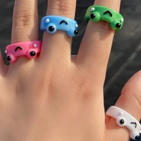 rings 2021 trend fashion simple geometry wide edge frog animal color resin ring creative aesthetic for women men party summer