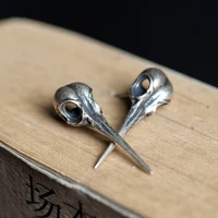925 sterling silver hummingbird bones stud earrings women punk earrings vintage party wedding jewelry gifts for girls women