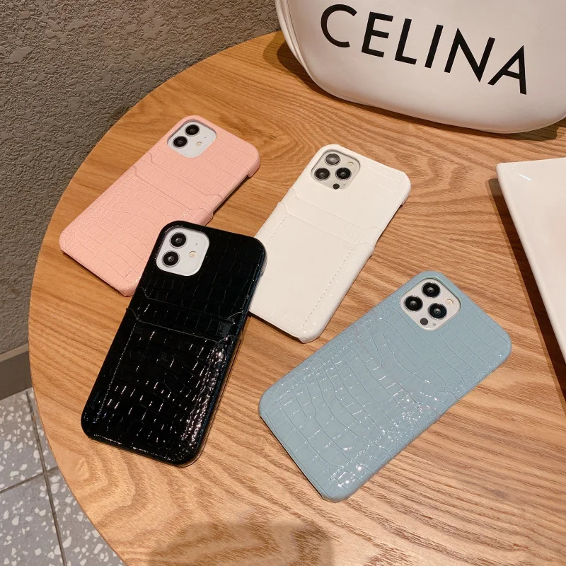 

Роскошный защитный чехол с крокодиловым узором для iPhone 7 8 Plus XR XS Max 11 12 13 PC, жесткий чехол с двумя отделениями для карт