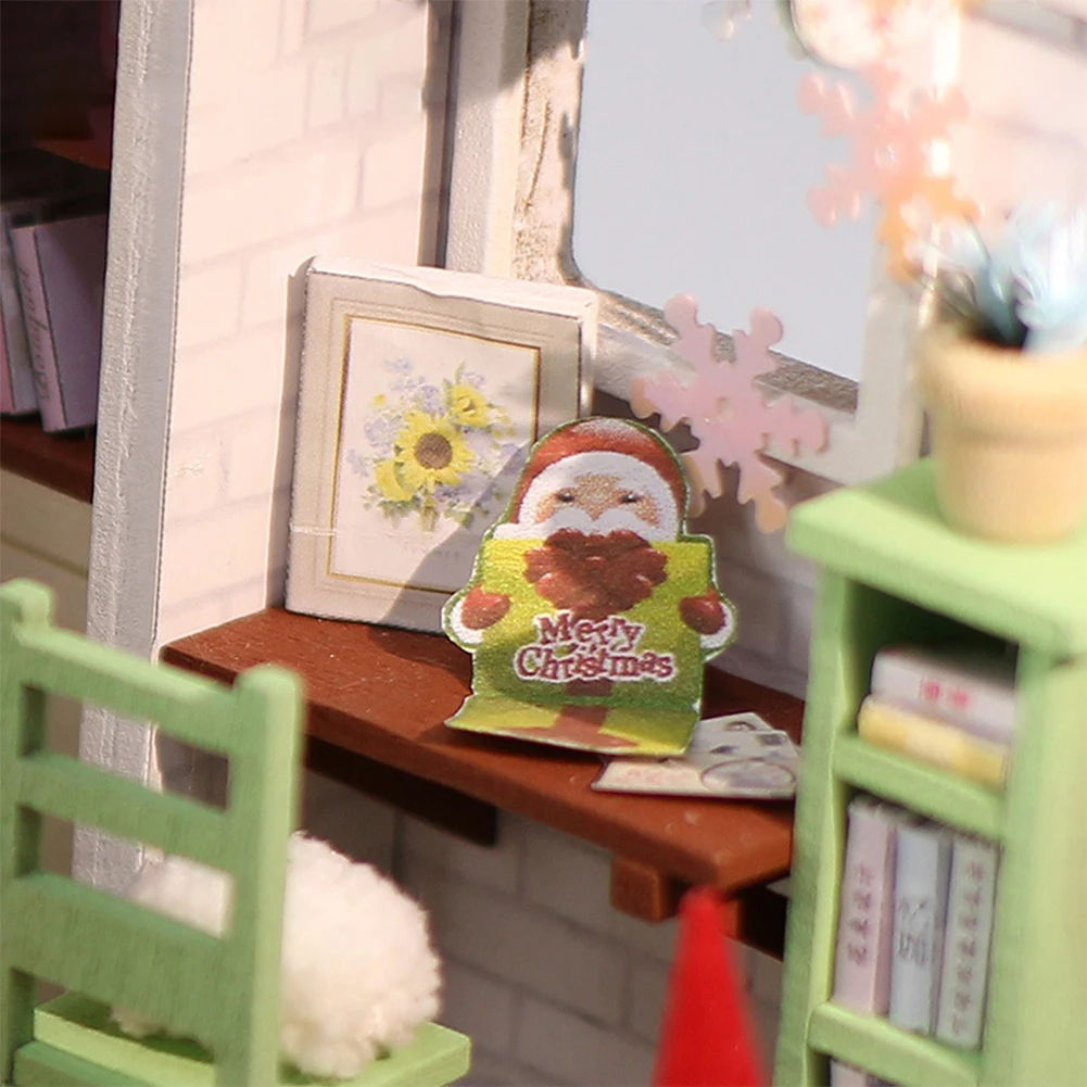 

Dollhouse Handmade Assembled Mini Hut Cabin Gift Christmas Gift Model Puzzle Wooden Toys Wooden DIY Cabin Miniature Gift For Kid