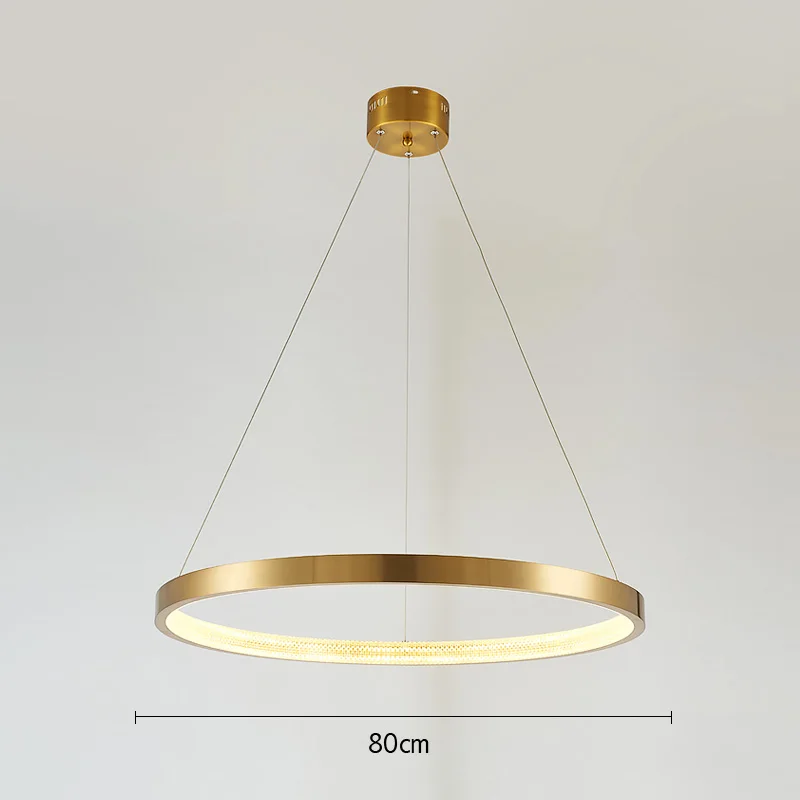 Dia 80CM Inside FSS, Современная круглая Круглая Люстра, освещение, золотые люстры, круговая Геометрическая креативная лампа, светодиодные светильники для внутреннего освещения - Цвет абажура: Dia 80CM Inside