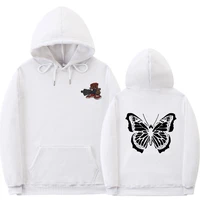 awesome playboi carti hip hop double sided print hoodie 2pac rap hoodies fashion design black white butterfly pattern sweatshirt