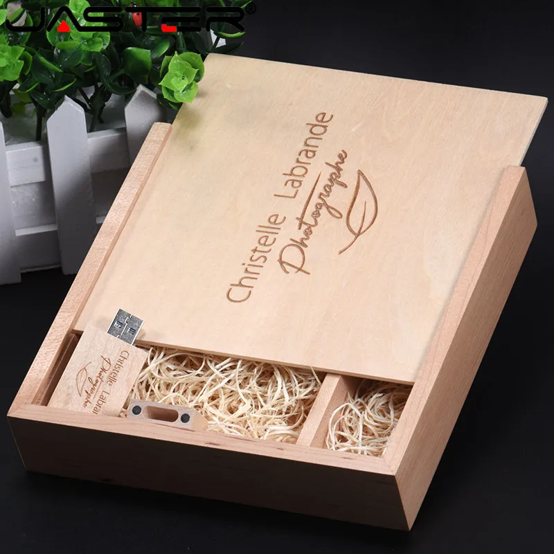 jaster photography gift usb maple woodenbox photography logo 64gb usb flash drive pendrive 4gb 8gb 16gb 32gb usb 2 0 free global shipping