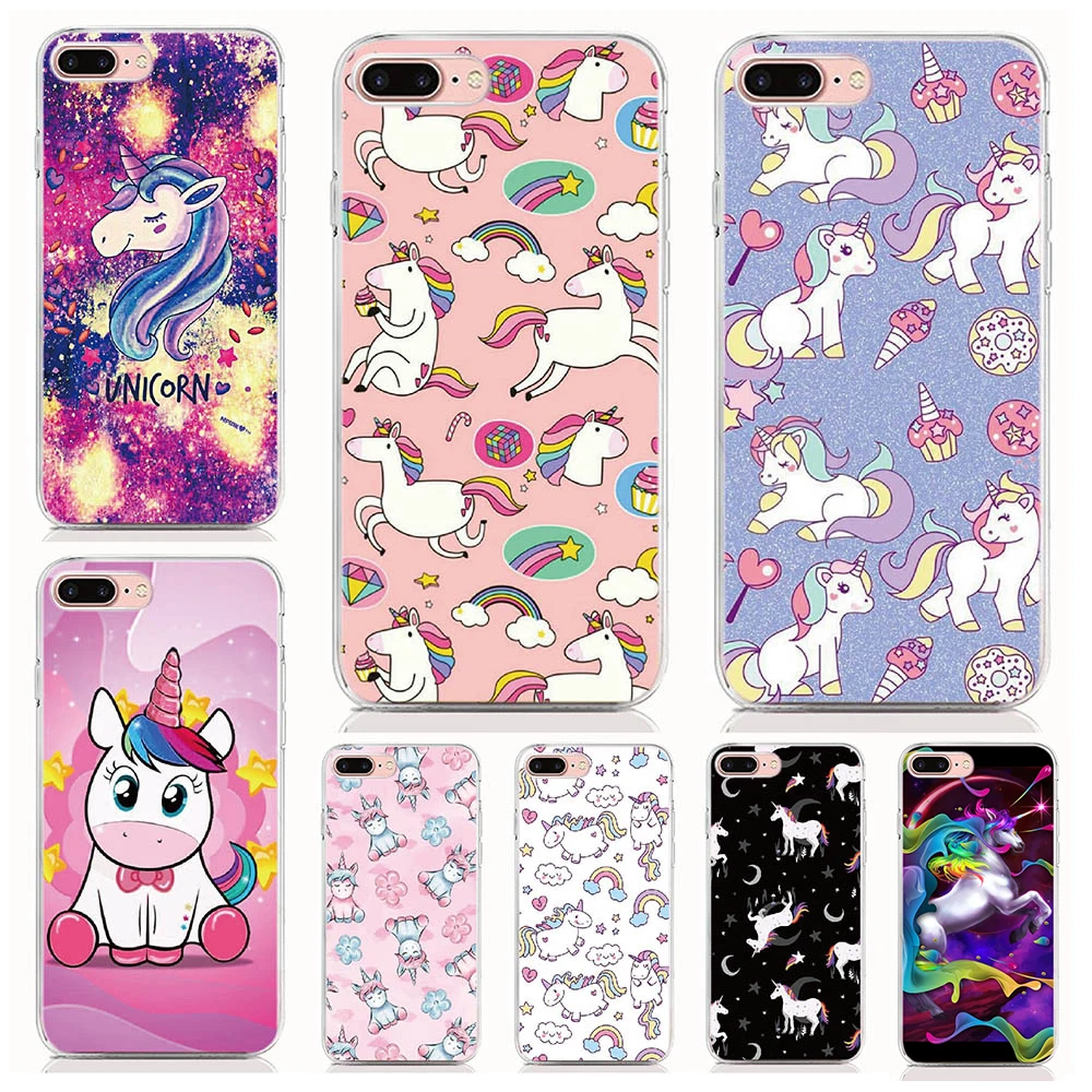 

For One Plus 6 7 6T 5 5T X 3 2 one Soft Tpu Silicone Case Unicorn Rainbow Cover Protective Coque Shell Phone Cases