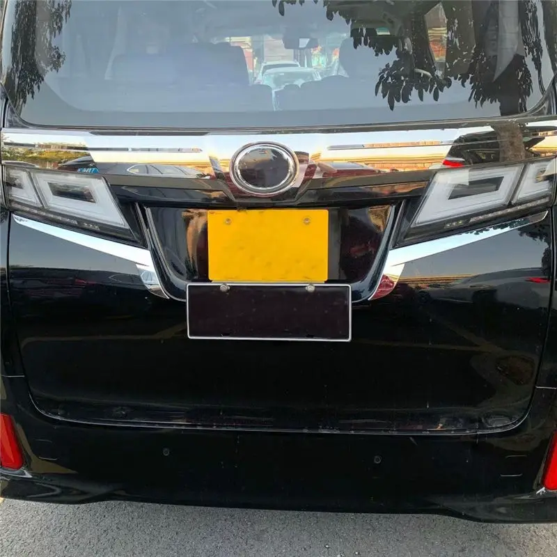 

WELKINRY For Toyota Alphard Vellfire AH30 2015 2016 2017 2018 2019 2020 ABS chrome rear tail lamp light box gate back door trim