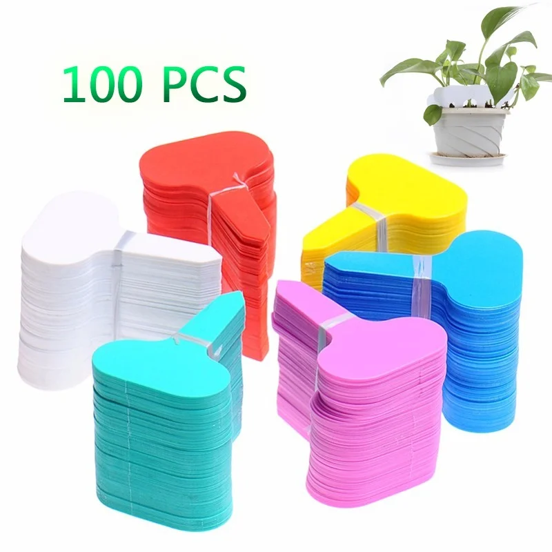 

10/100PCS Label Plant Flowers Ground Card T-type Plastic Nursery Garden Frosted Sign Reusable Fruit Vegetable Seedling Tag 2021