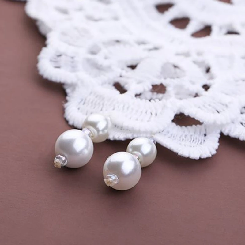 

Ethnic Hanfu Decorative Lace Shawl Fake Collar Pearl Tassel Necklace Mini Poncho X5XA