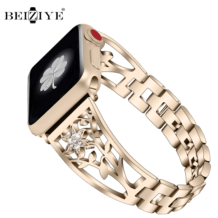 

Ремешок из нержавеющей стали для Apple Watch Ultra, браслет с бриллиантами для iWatch 8 7 41 мм 45 мм, 38 мм 42 мм 40 мм 44 мм