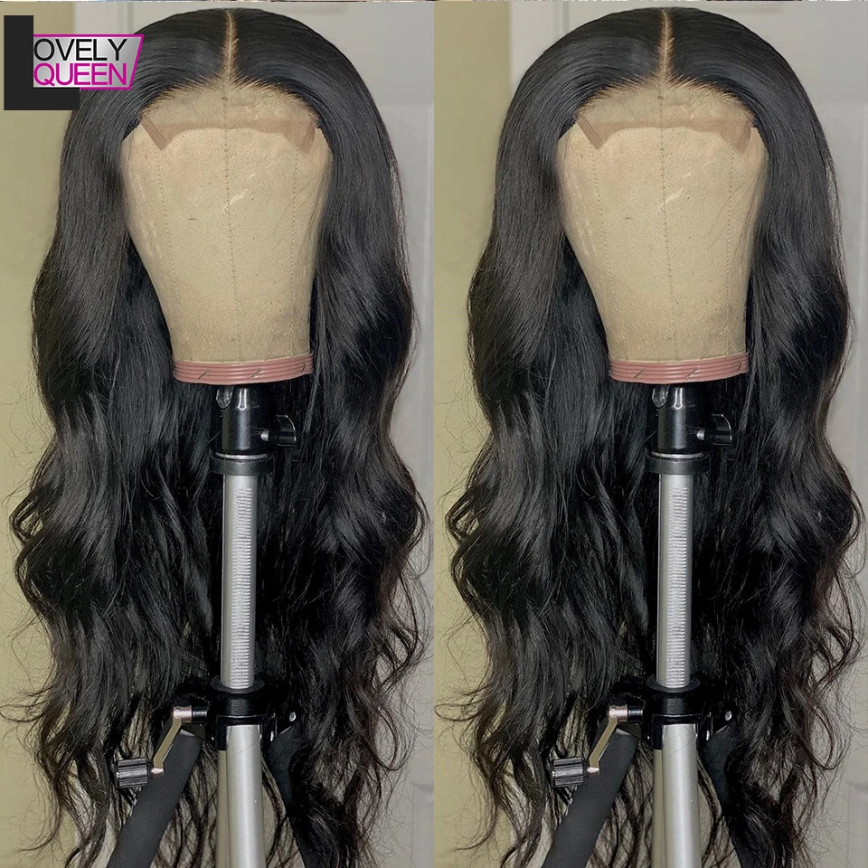 Парики из перуанских человеческих волос волнистые волосы парик на сетке 4x4