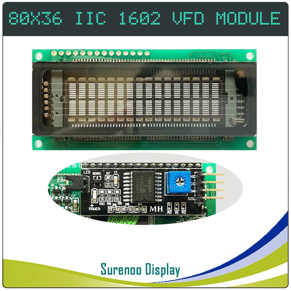 1602 16X2 162 المسلسل IIC I2C VFD شاشة عرض وحدة LCD لوحة لاردوينو