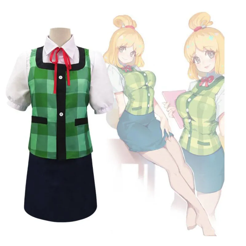 

Animal Crossing Isabelle Cosplay Costume Game Animal Crossing New Horizons Costume Women Uniform Outfit Hallowen Clothing