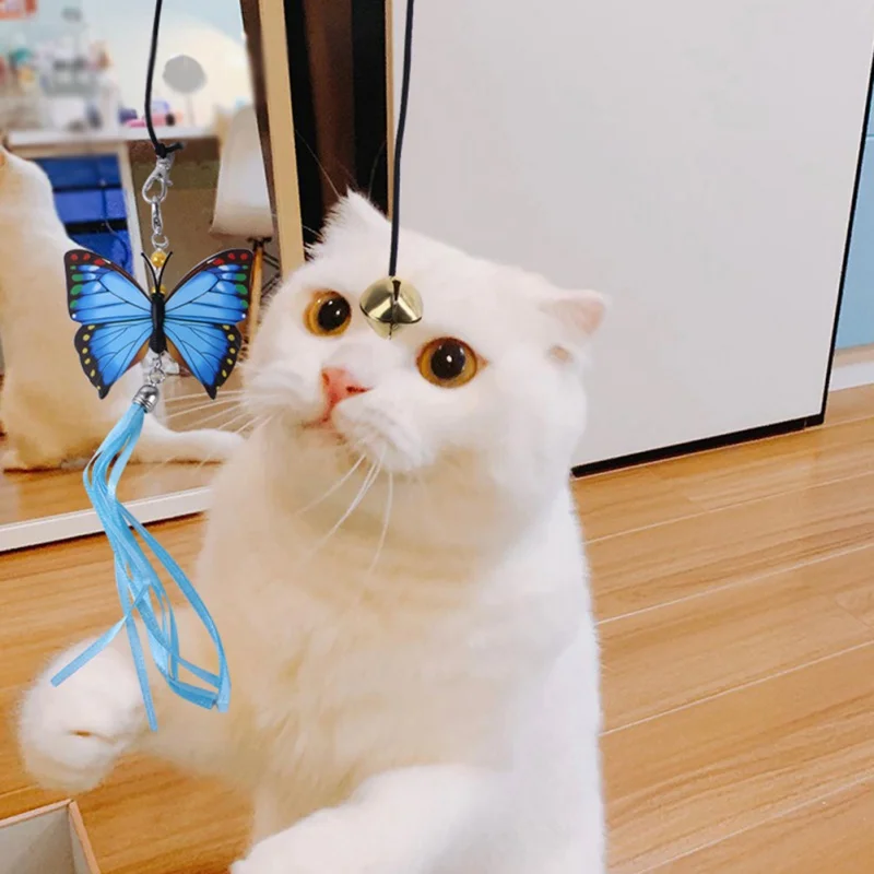 

Pet Cat Automatic Hanging Mouse Interactive Toy Adjustable Elastic Rope Cat Teaser Toys Hanging Door Triangle Hook Cat Stick