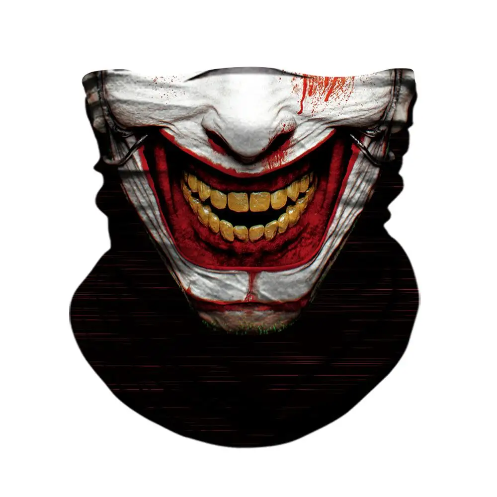 

3D Skull Skeleton Balaclava Seamless Motorcycle Neck Face Shield Mask Scarf Bicycle Hunting Anti-UV Bandana Headband