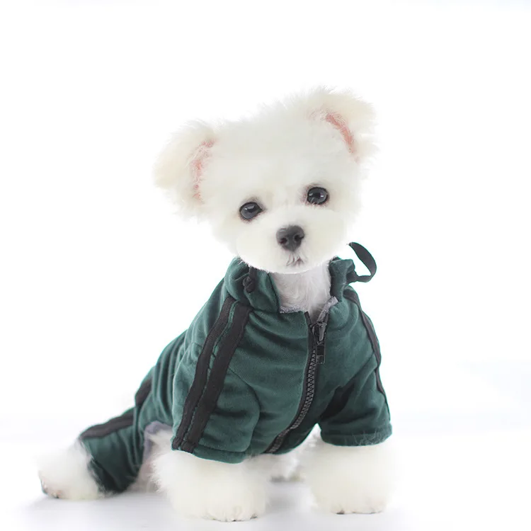 Теплая одежда для собак с четырьмя ножками Цвет синий зеленый Ropa Para Perros Medianos