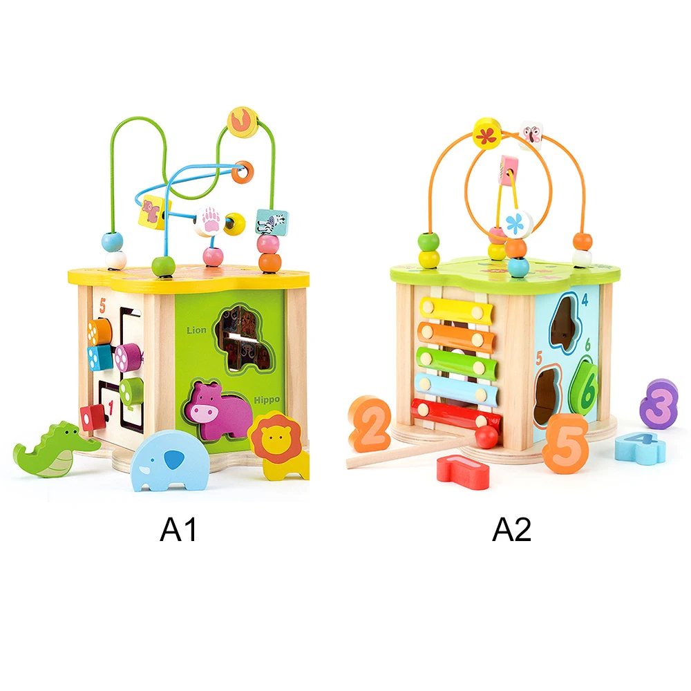 6 в 1 деревянные строительные блоки активный кубик бисера лабиринт многоцелевая