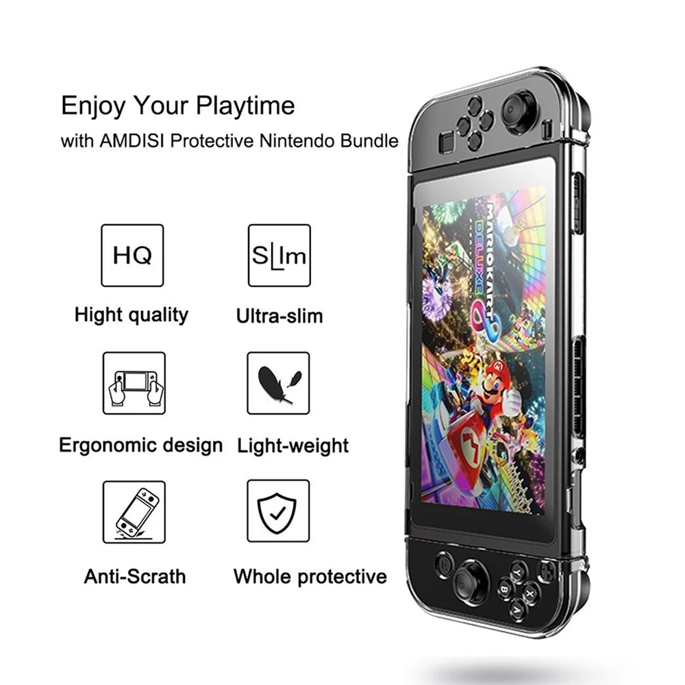Защитный корпус под стекло Прозрачный чехол для ПК для Nintendo Switch NS NX чехол жесткий прозрачный чехол для задней крышки оболочка для nyd аксессуары