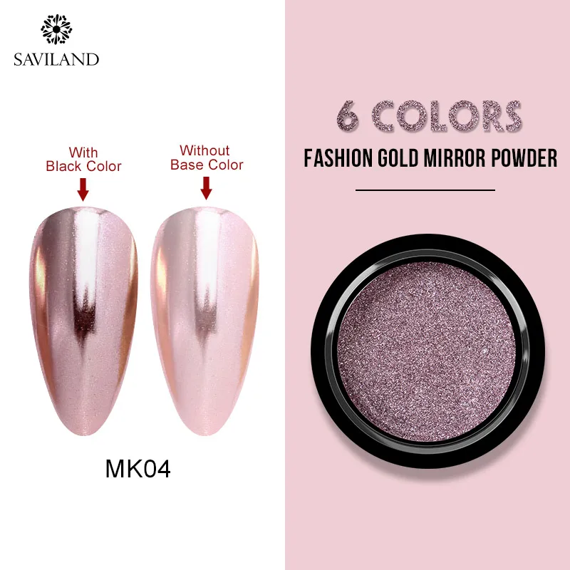 SAVILAND Bubble Nails Золотой зеркальный порошок «Волшебное зеркало» блеск для ногтей блестки Золотой порошок DIY Дизайн ногтей украшения маникюрные инструменты - Цвет: MK04