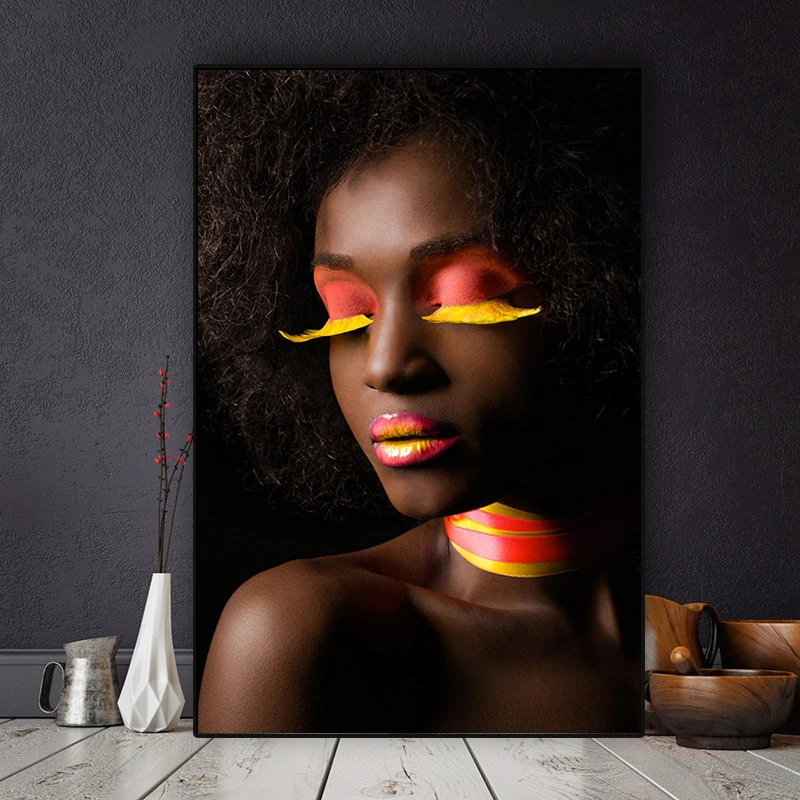 

Black and White African Sexy Nude Woman Canvas Painting Cuadros Posters and Prints Scandinavian Wall Art Picture for Living Room