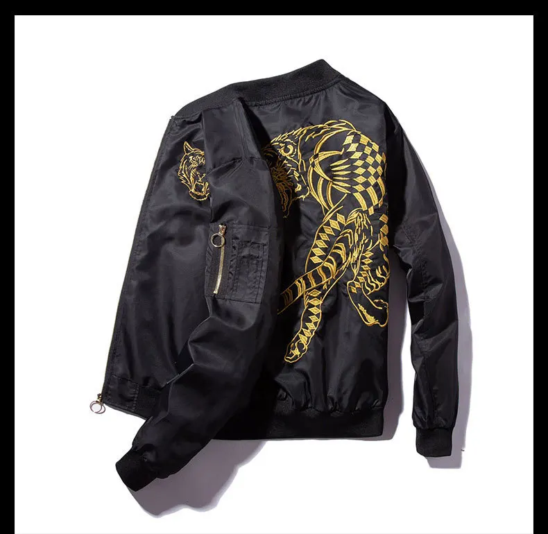 

New 2021 Men Rib Embroidered tiger Ma1 Air Force Pilot Fashion couple Baseball Coats & Jackets Abstract digital coat Motor #L3