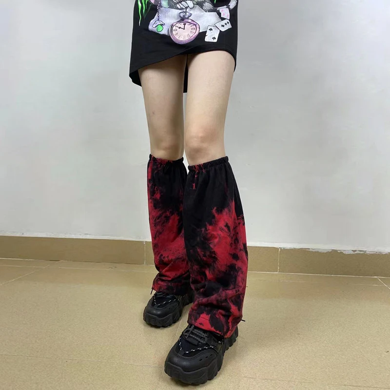 

Gothic Leg Warmer JK Girl Punk Scarlet Print Leg Sleeves Summer Sun Protection Women Hip-hop Rock Socks