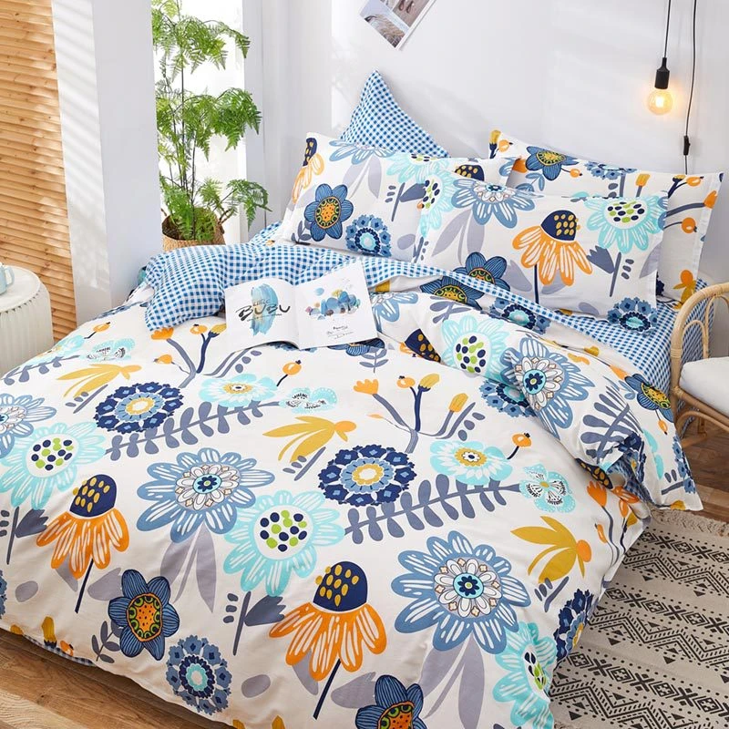 Комплект постельного белья из 4 предметов 100% хлопок простыня наволочка