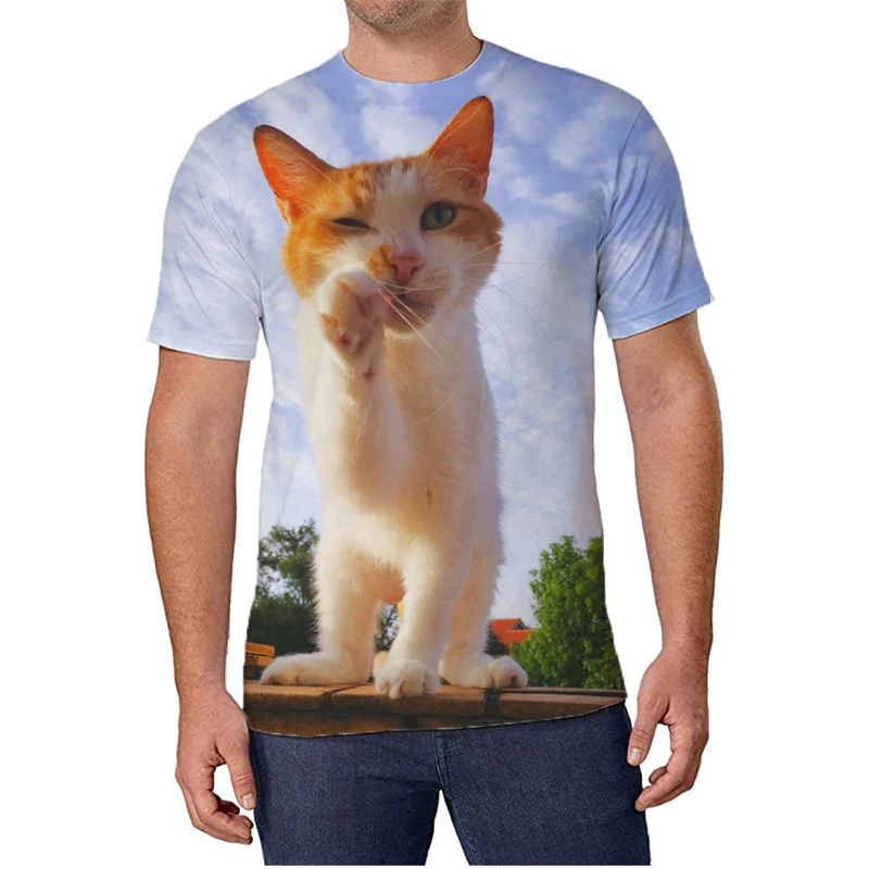

Cute Pet Fashion T-Shirt for Men And Women Cat Or Dog Print 3D Summer Short Sleeve Male Size S-5XL