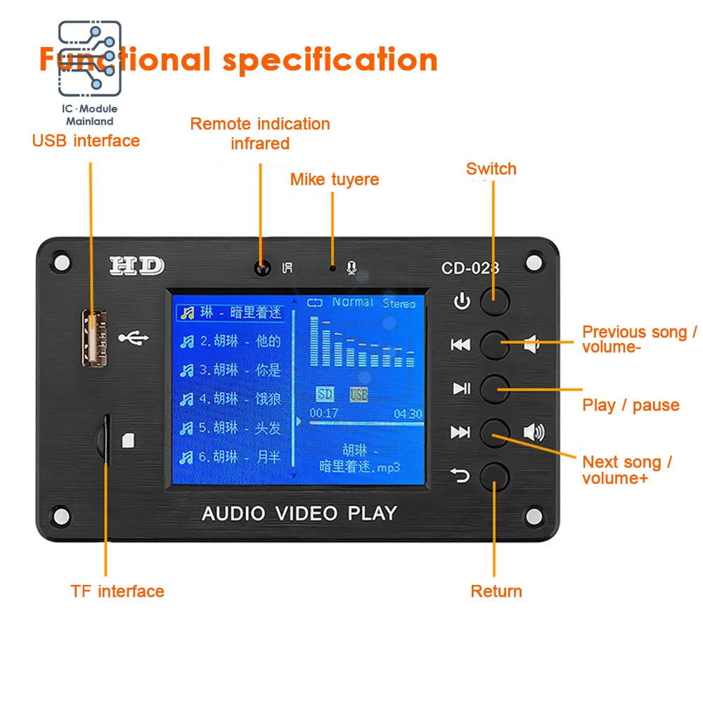 Bluetooth 5 0 MP3 декодер плата стерео аудио приемник HD видеоплеер FLAC WAV APE декодирование