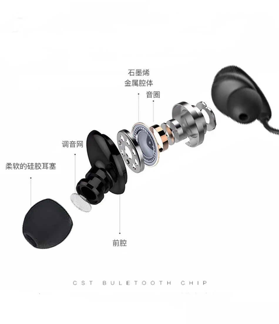 K996 Bluetooth 4,1 наушники графеновые стерео шейные беспроводные наушники Вибрация спортивный телефон гарнитура с микрофоном для iPhone Xiaomi