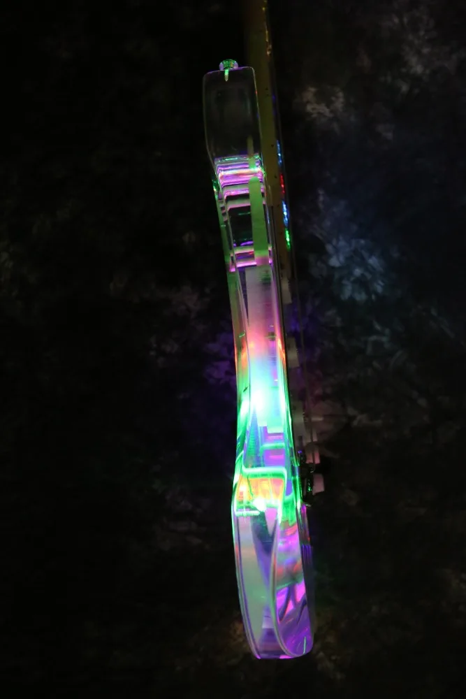 Starshine светодиодный свет электрогитара T-ED101 fr мост H-S-H пикапы акриловая гитара с отделкой кристаллами красочная гитара со светодиодами