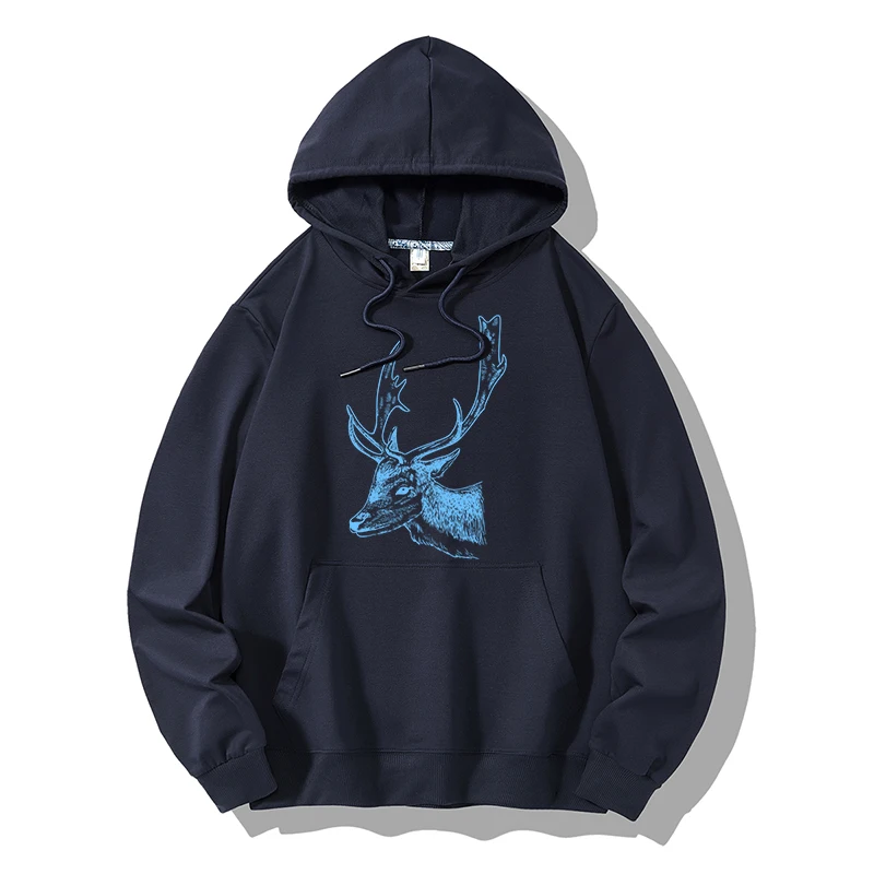 

Y2k Kawaii Anime Deer Head Print Hoodies Sweatshirts Men Hip Hop Pullover Hooded Tops Male Harajuku Jumper Harajuku Cardigan
