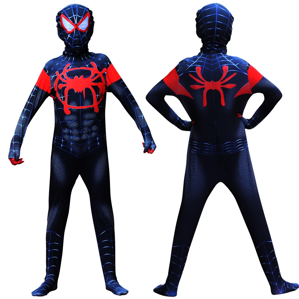 

Хэллоуин Детский Черный Паук Детские герои аниме фильм Косплей Рождественские костюмы с масками вечерние От 3 до 13 лет