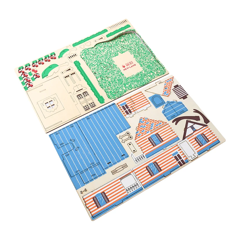 Детские игрушки 3D деревянные домики сделай сам головоломка детский замок с