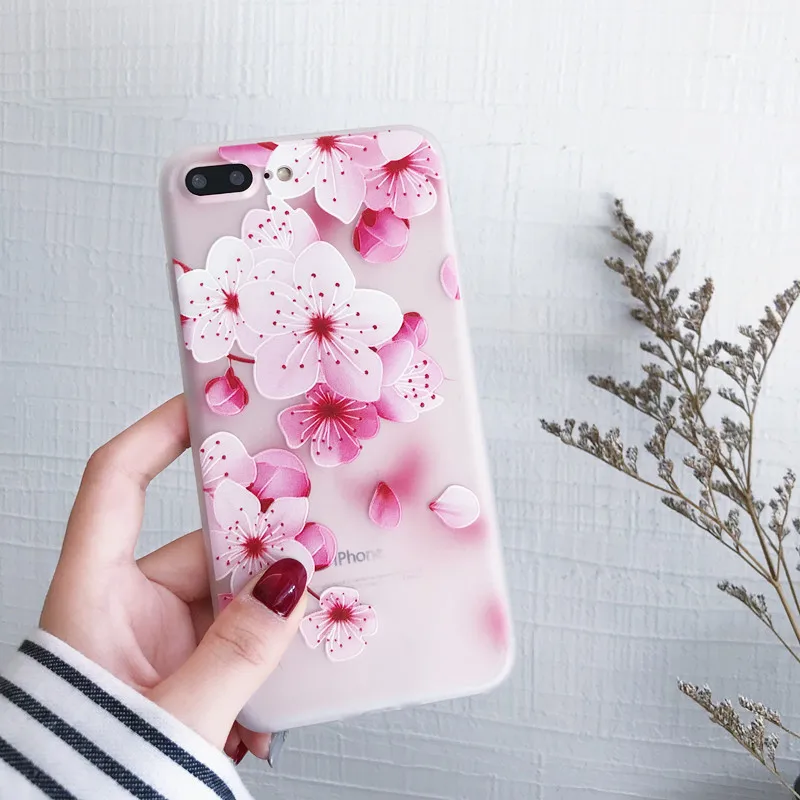 Floral Phone Case For Capinha iphone 8 6 plus XR XS Max 6s luxury Silicon Cover se 5s 5 7 x 10 Rose Animal | Мобильные телефоны и