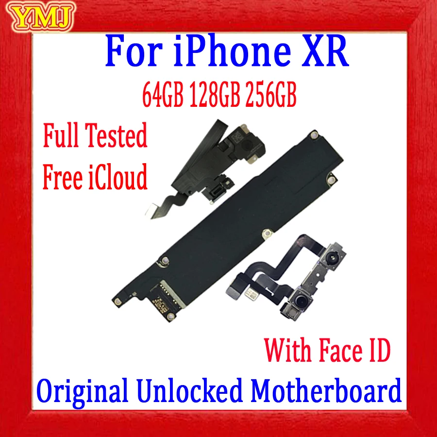 With/NO Face ID For iPhone XR Motherboard Factory unlock For iPhone xr Logic Board 100% Original With full chips 64gb 128gb 256g