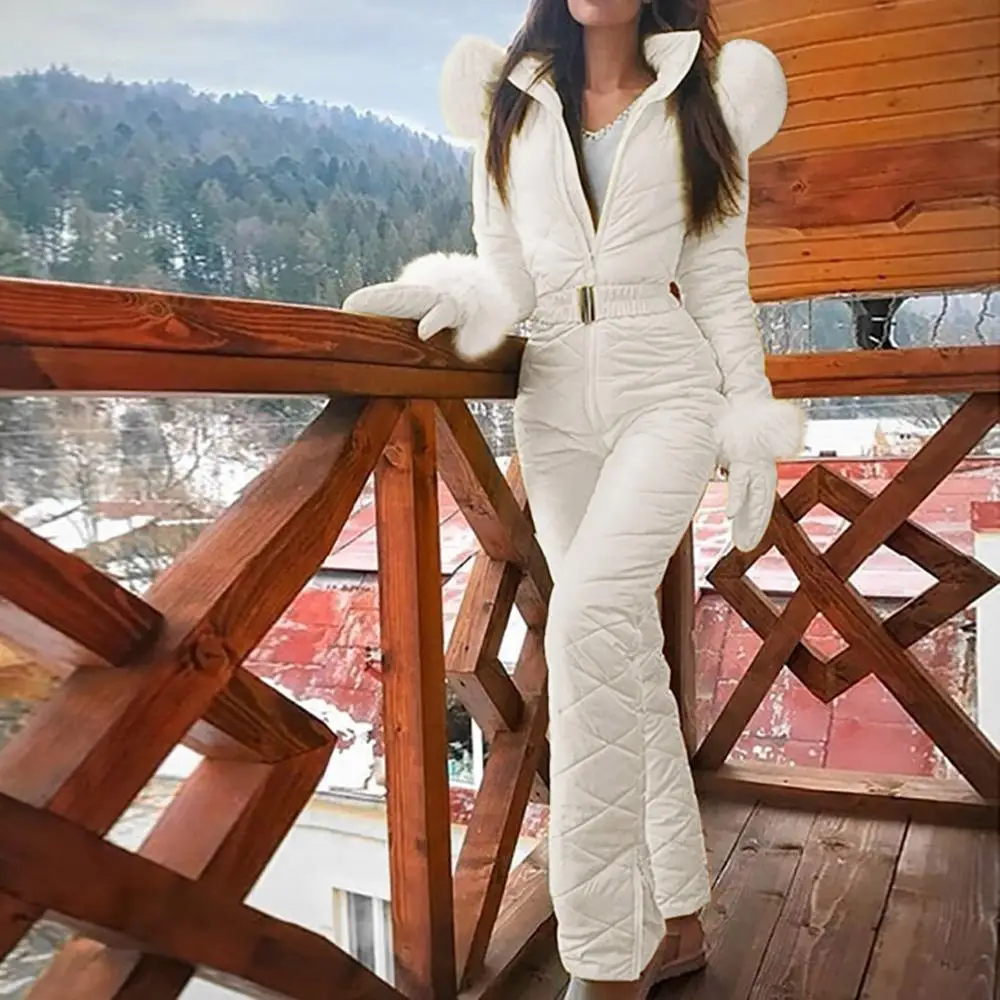 Женский цельный лыжный костюм Pluse повседневный толстый зимний для сноуборда