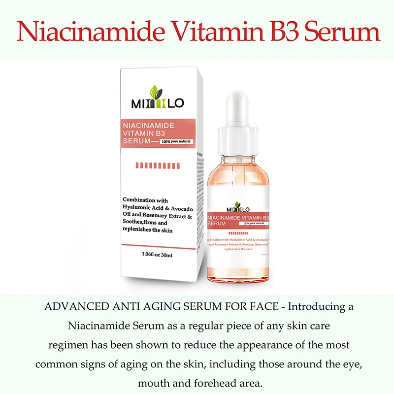 Сыворотка Niacinamide для лица Витамин В3 антивозрастной усадочный пор увлажняющий