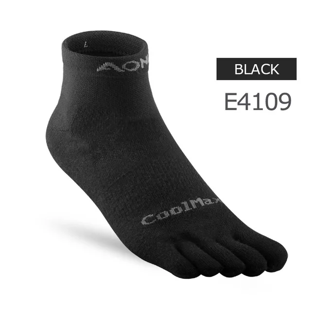 E4109 BLACK AONIJIE E4110 Унисекс Легкие низкие спортивные носки с пальцами "три четверти" для пять носком бег босиком обувь марафона - Цвет: E4109 BLACK
