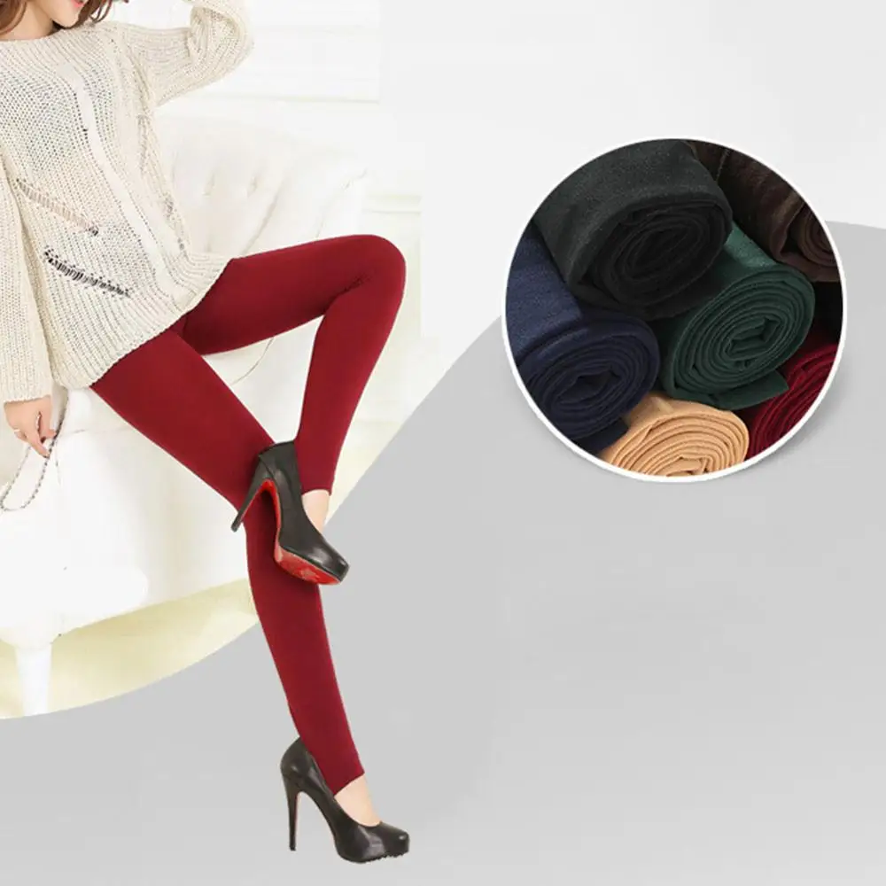 Женские сексуальные теплые облегающие леггинсы зимние толстые термоштаны