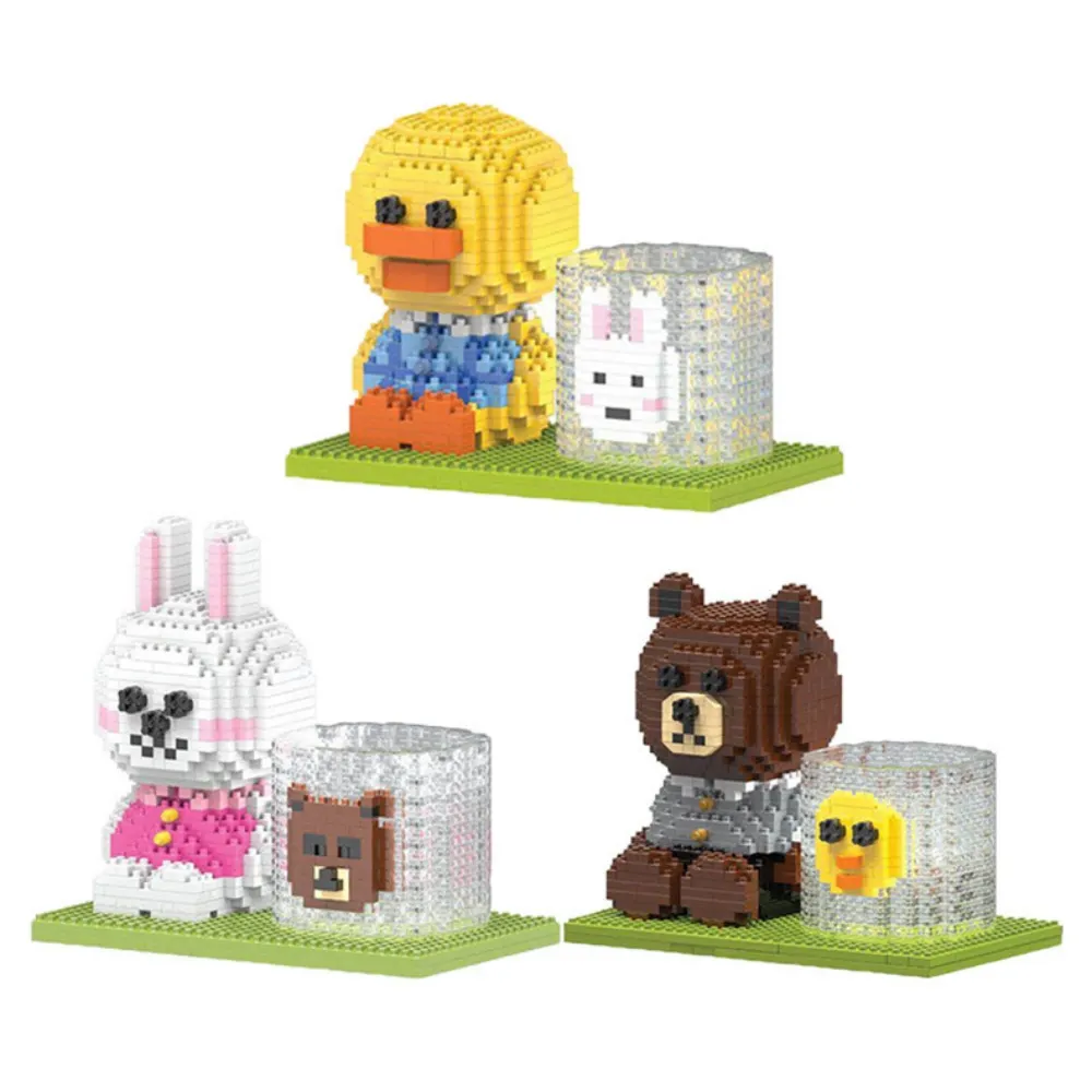 

Новый 1400 шт. + алмазные строительные блоки игрушки мультфильм ручка в стиле аниме держатель Модель "Сделай своими руками", головоломка блоки ...