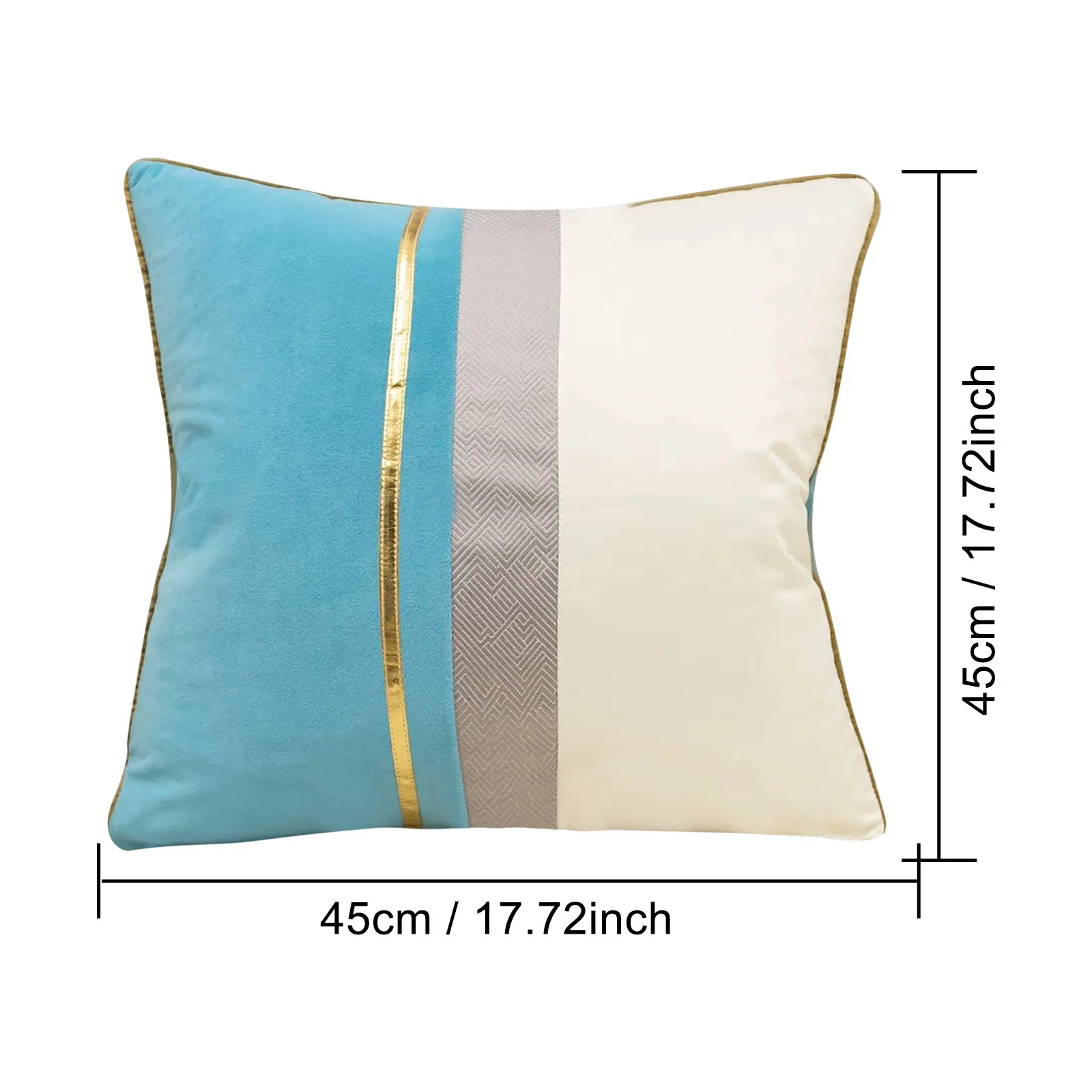 

Preferred boutique striped patchwork velvet cushion cover sofa living room bedroom car pillowcase 50*50cm striped patchwork F4