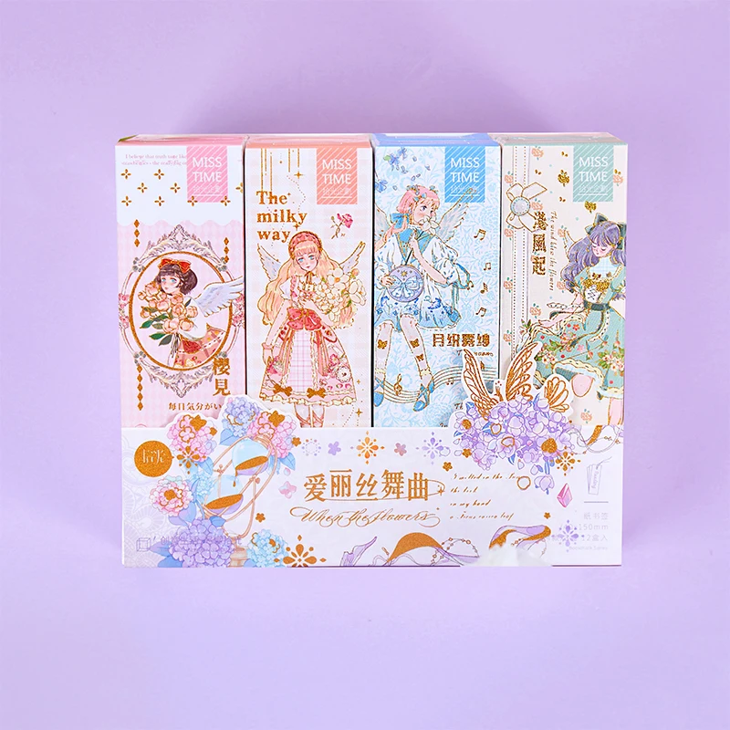 

120 PCS/Pack Retro Cartoon Bookmarks For Students White Cardboard Paper Creative Stationery Tab For Books Office School Supplies