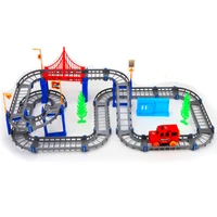diy train track toy model rail electric car road construction sets slot railway transport magic flexible track toys for kids