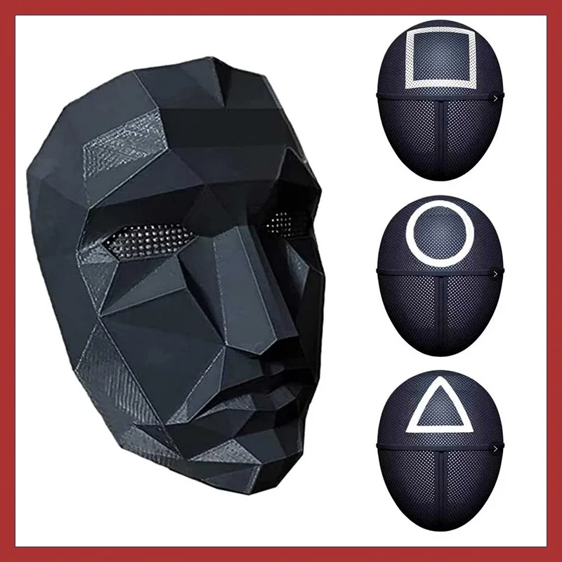 

TV Squid Game Black Mask Cosplay Helmet Masks Halloween Masquerade Party Costume Props